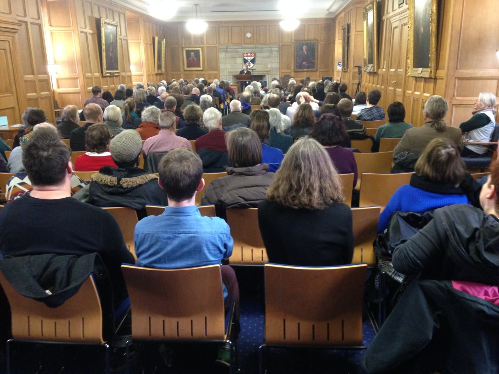 The packed house at Five O'Clock Verse on Friday.