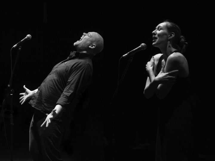 Photos of Kevin Mclean and myself taken by Dave Vallis during our Poetry Cafe on Thursday, March 3.